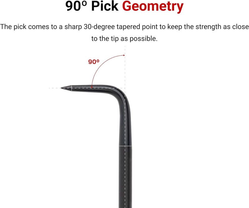 Tekton 90-Degree Pointed Pick (1/8 x 3 in. shank) | PNH21103 | Made in USA - Image 3